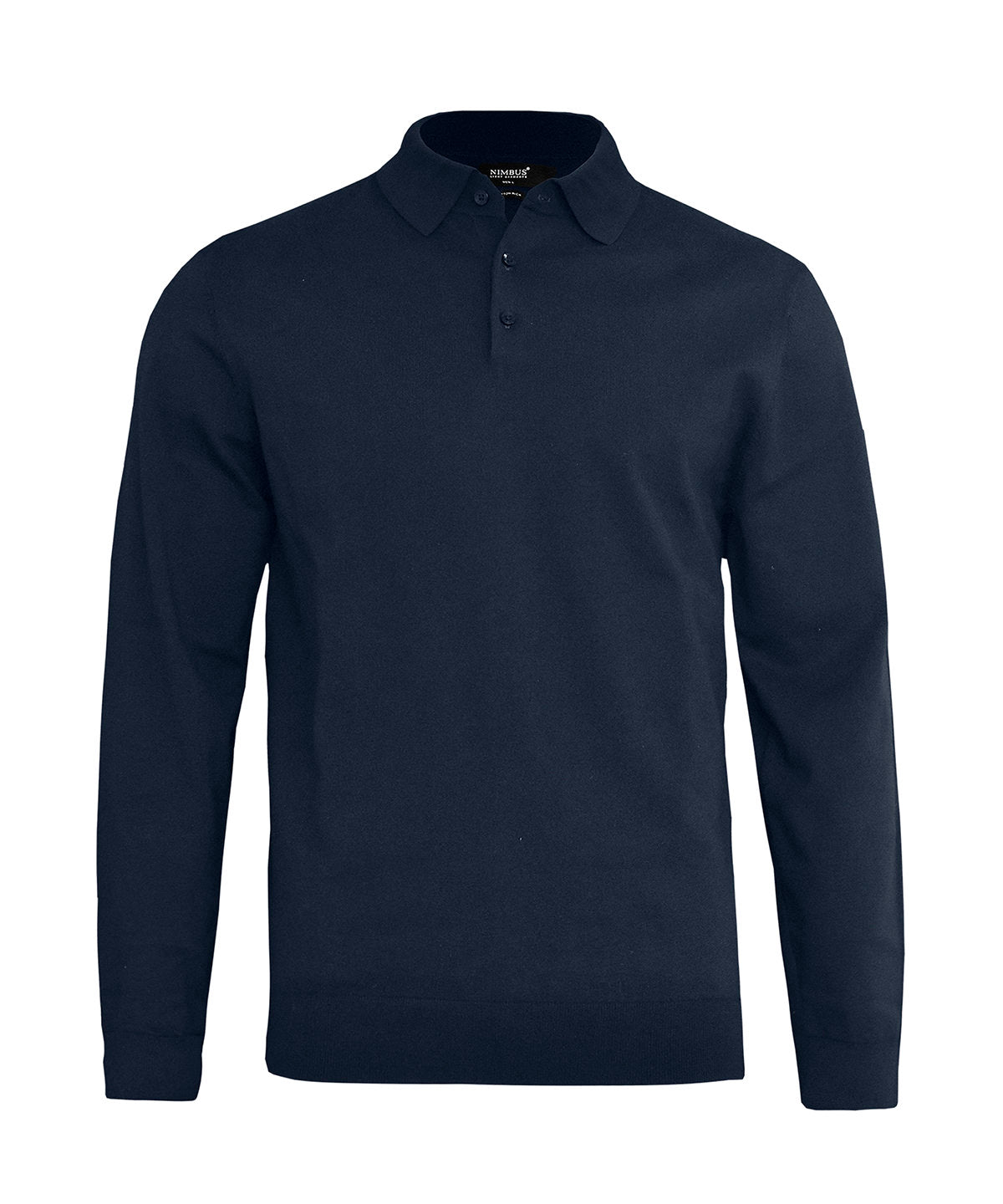 Brighton long sleeve polo – elegant knitted polo - Navy
