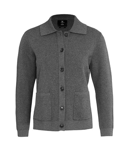 Women’s Wilton – refined Milano knit overshirt - Dark Grey Melange