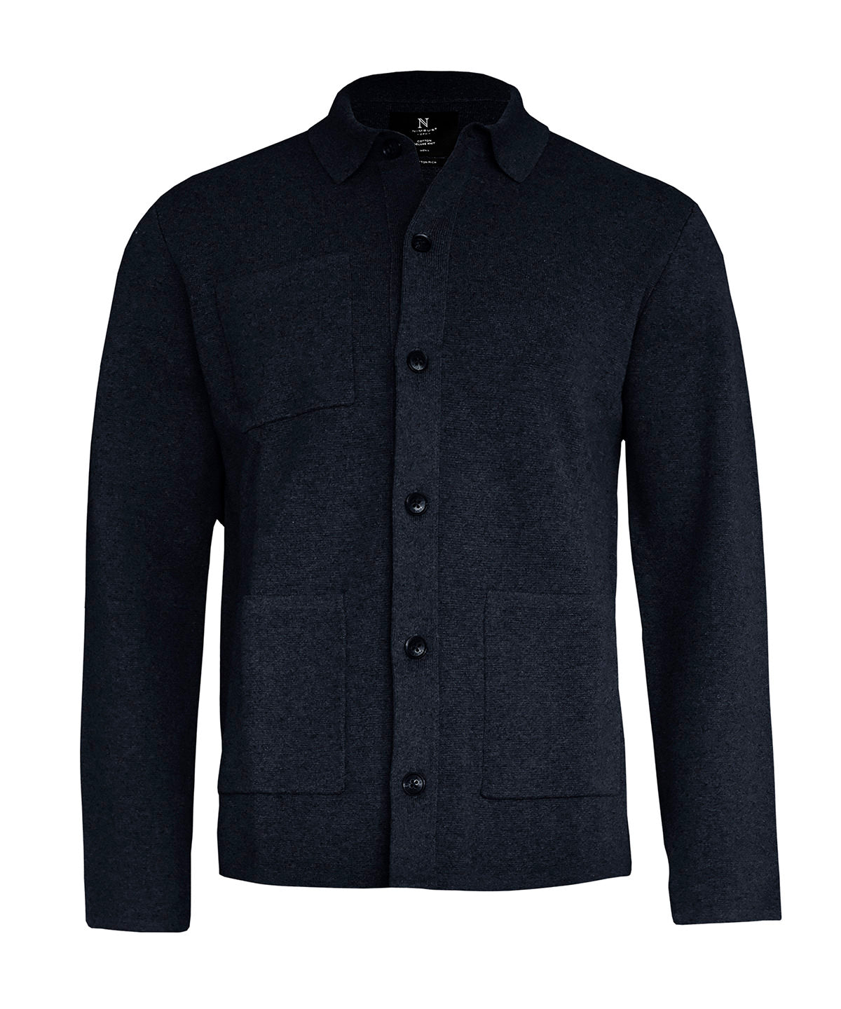 Nimbus Wilton Refined Milano Knit Overshirt in Navy, front view