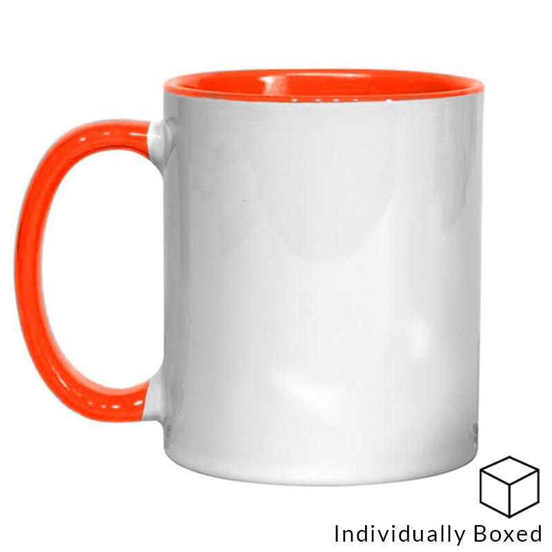 11oz Colour Inner & Handle Mug - Orange