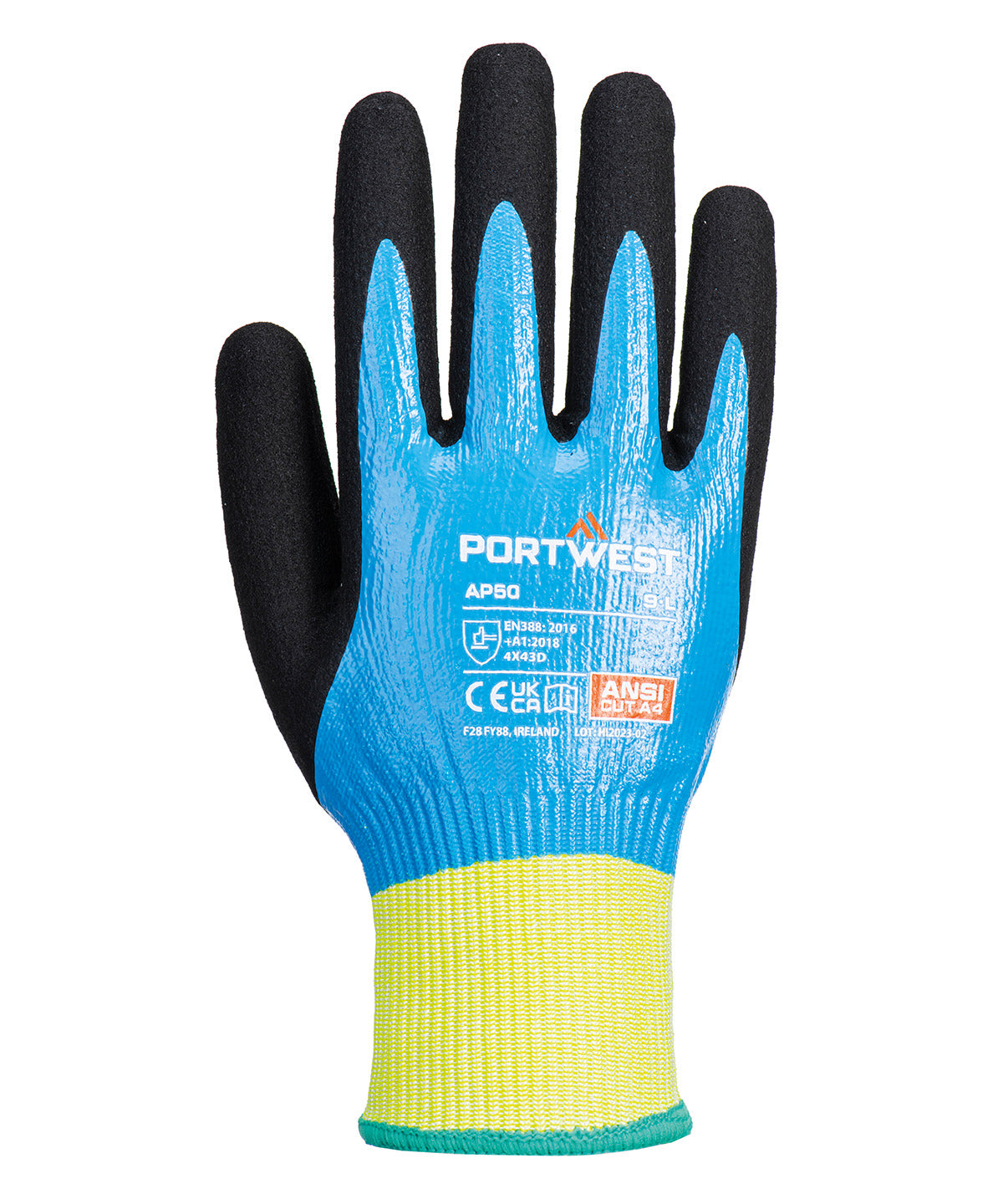 Portwest Cut D13 Nitrile aqua gloves (AP50)