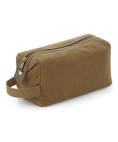 Quadra Heritage waxed canvas wash bag