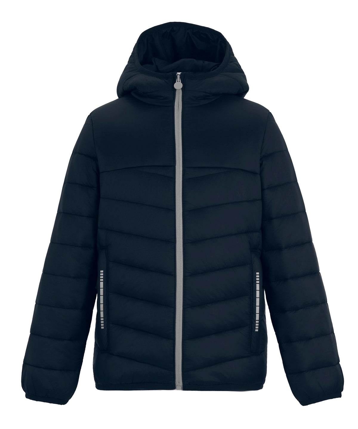Junior Loftlite hooded baffle jacket - Navy/Mineral Grey