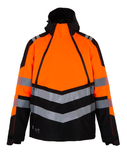 Hi-vis X-Pro waterproof overhead jacket - Black/Orange