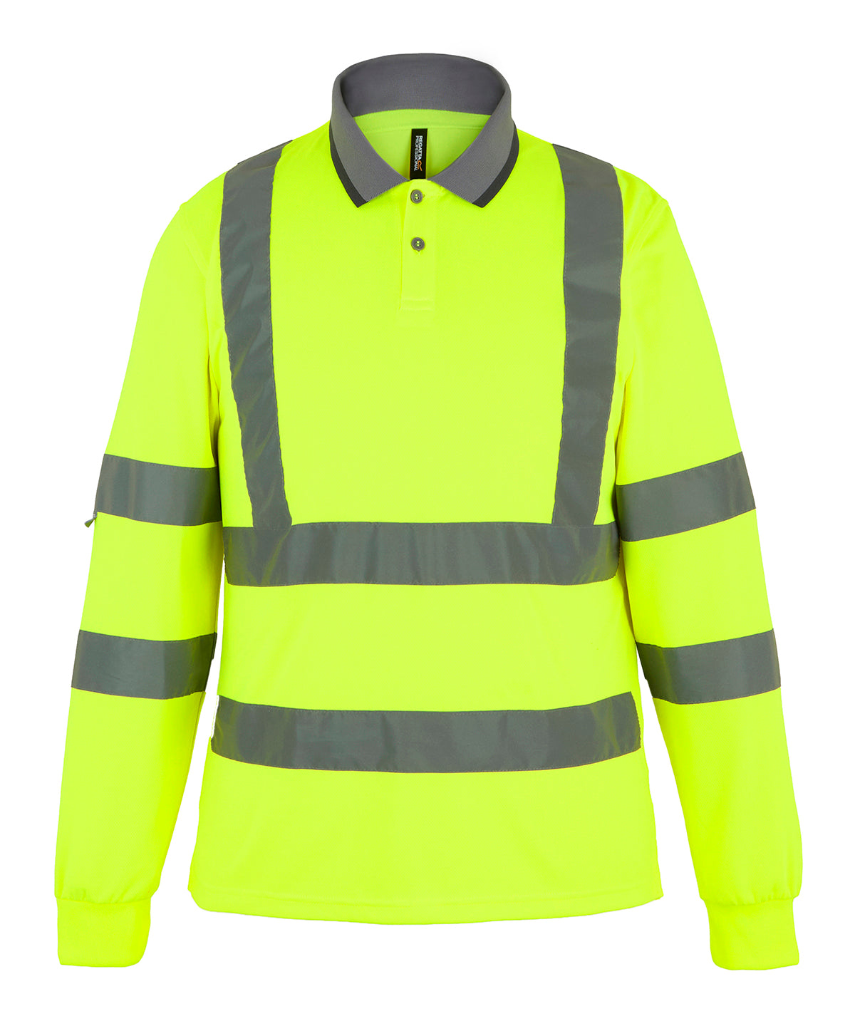 Hi-vis Pro contract long sleeve polo - Yellow