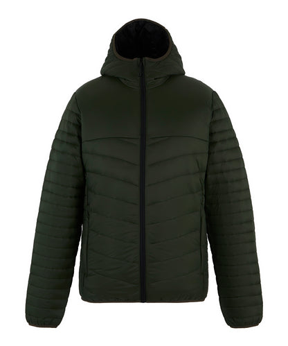 Loftlite hooded baffle jacket - Dark Khaki/Black