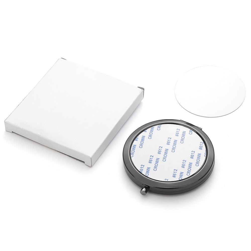 Compact Pocket Mirror - Smoked Black / Round