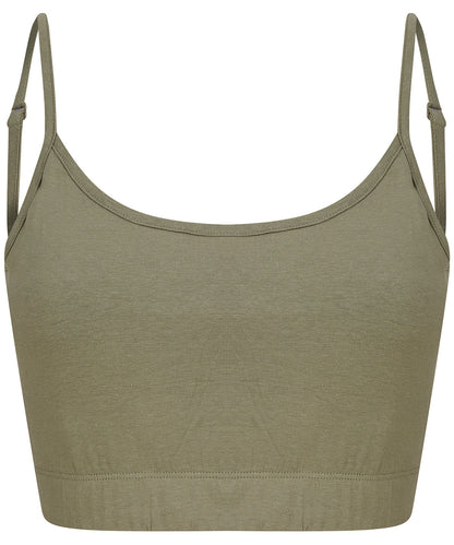 SF Women's sustainable fashion cropped cami top with adjustable straps