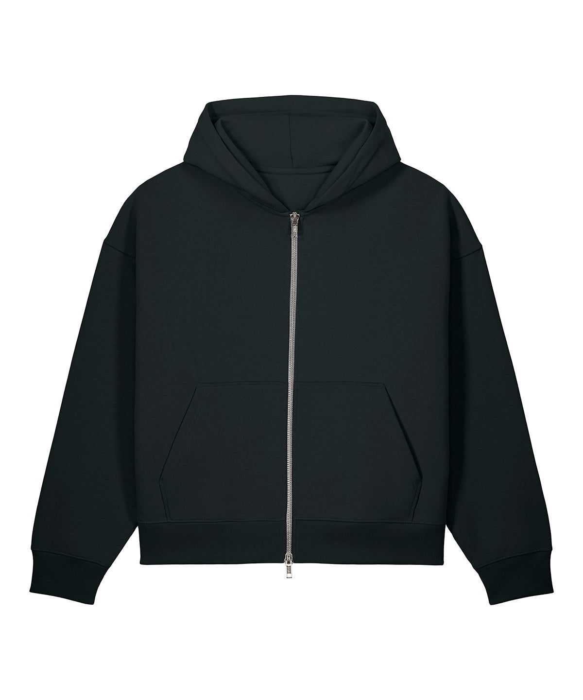 Stanley/Stella Fronter Zip Hoodie in Black, front view