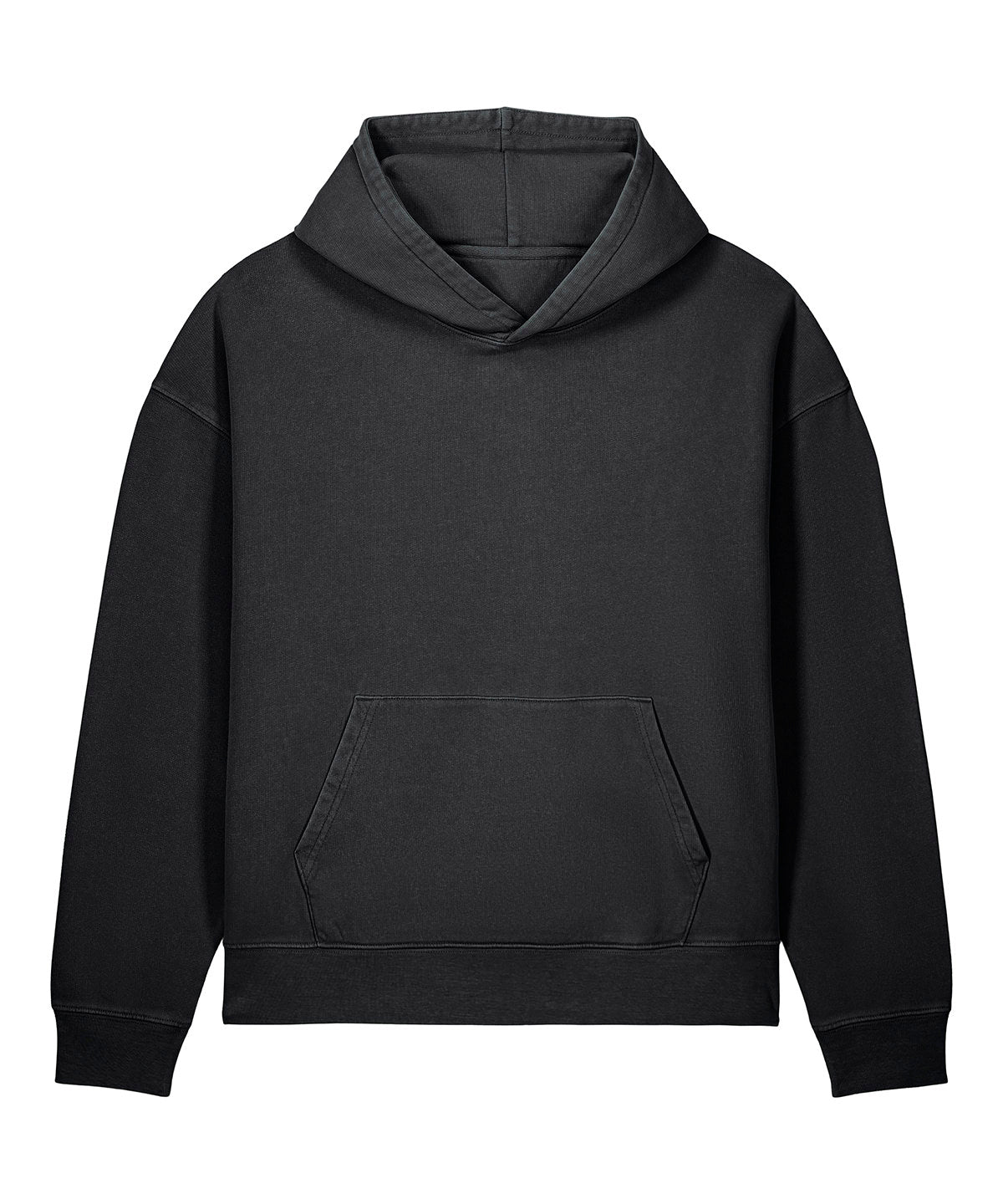 Stanley/Stella Chaser Vintage Hoodie in Garment Dyed Black Rock, front view