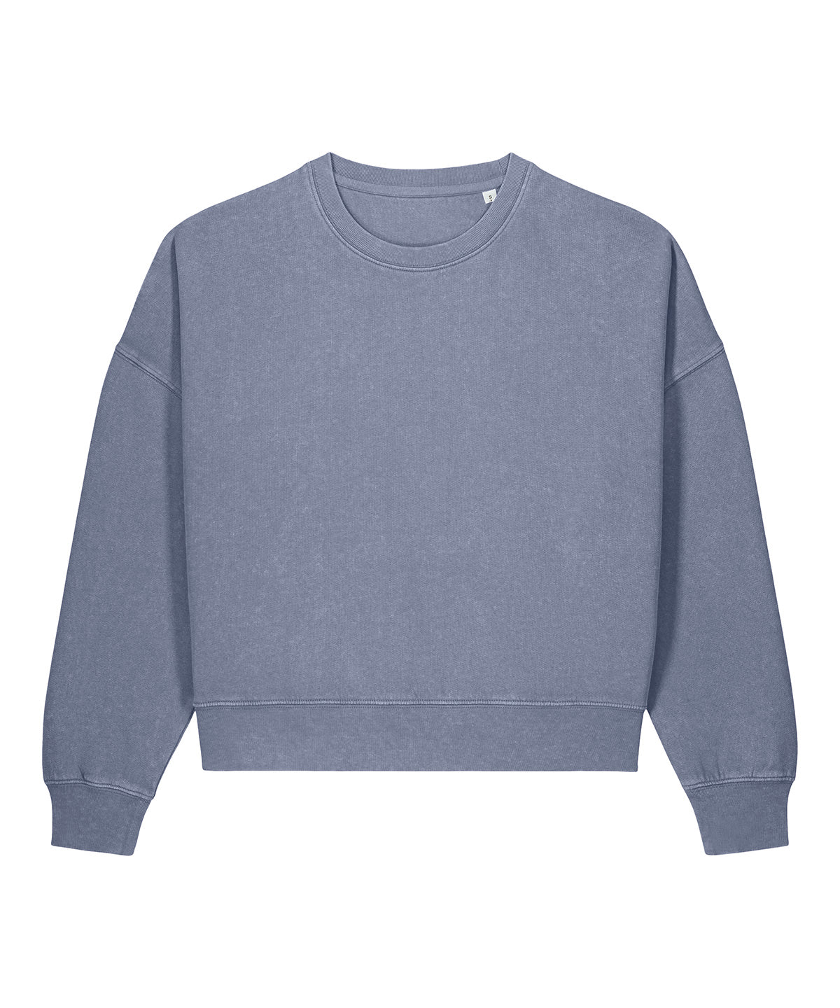 Stanley/Stella Stella Alma Vintage Sweatshirt in Garment Dyed Blue Grey, front view