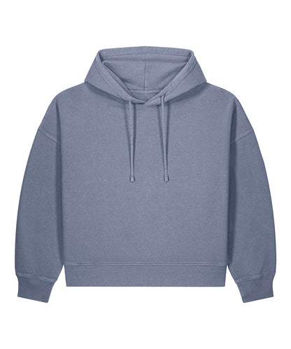 Stanley/Stella Stella Nora Vintage Hoodie in Garment Dyed Blue Grey, front view