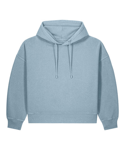 Stanley/Stella Stella Nora Vintage Hoodie in Garment Dyed Blue Stone, front view