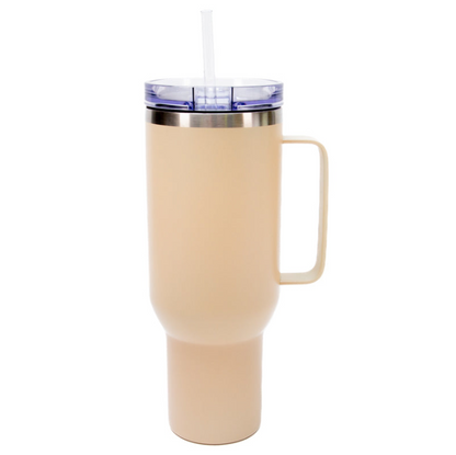 40oz Tumbler with Metal Handle - Beige