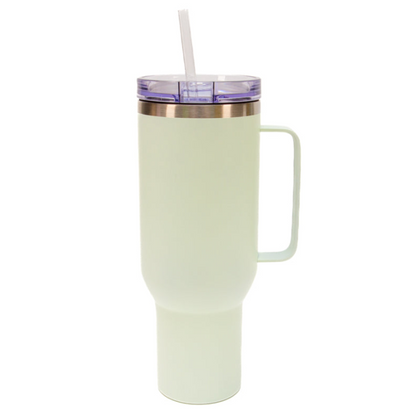 40oz Tumbler with Metal Handle - Light Green