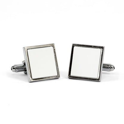 Round Cufflinks (Pair) - Silver (Square)