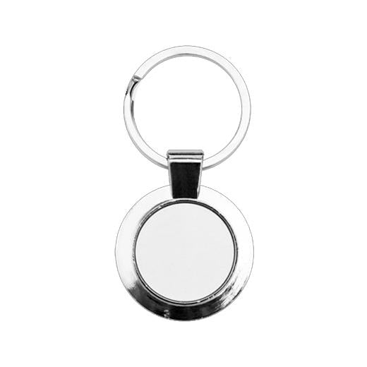 Metal Photo Keyring - Silver / Round