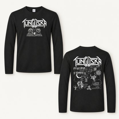 Tunguska Necronomicon long sleeve T-shirt, front and back view