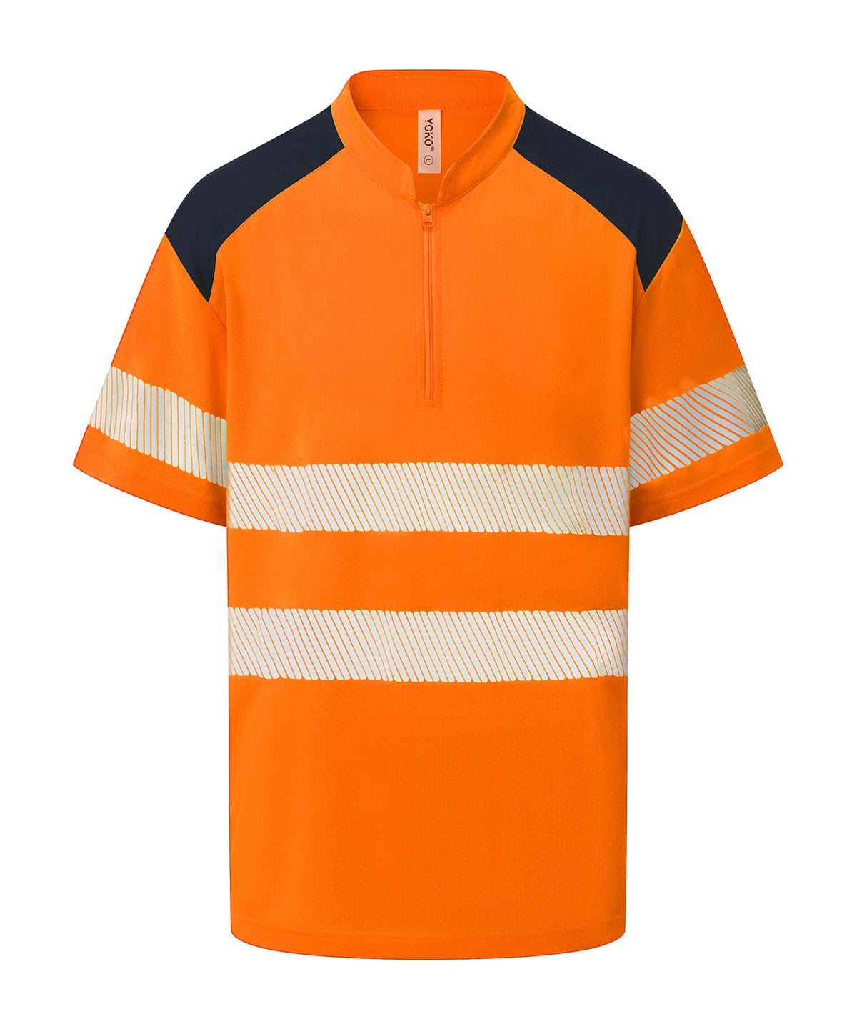 Yoko Hi-vis mandarin collar zip neck comfort trim polo (HVJ230)