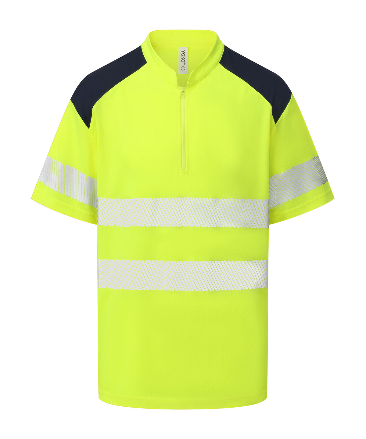 Yoko Hi-vis mandarin collar zip neck comfort trim polo (HVJ230)