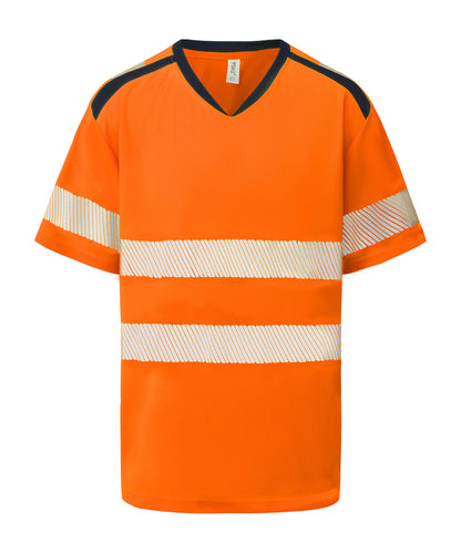 Yoko Hi-vis mandarin collar comfort trim t-shirt (HVJ430)