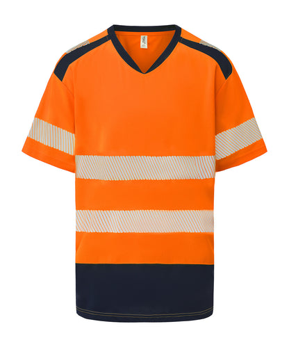 Yoko Hi-vis mandarin collar comfort trim t-shirt (HVJ430)