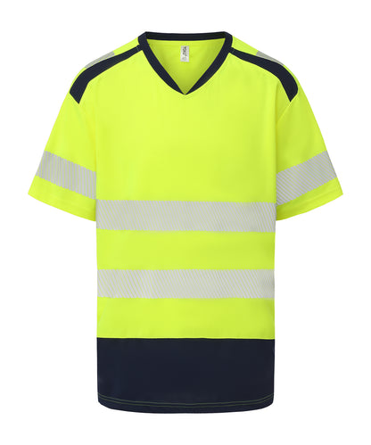 Yoko Hi-vis mandarin collar comfort trim t-shirt (HVJ430)