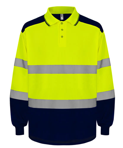 Yoko Hi-vis two-tone long sleeve polo (HVJ330)