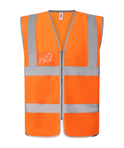Yoko Hi-vis zip ID reflective border waistcoat (HVW103)
