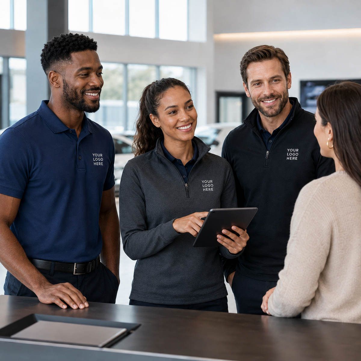 Customer-Facing Team — 2 Poplin Shirts & 1 Quarter-Zip (Team of 5)