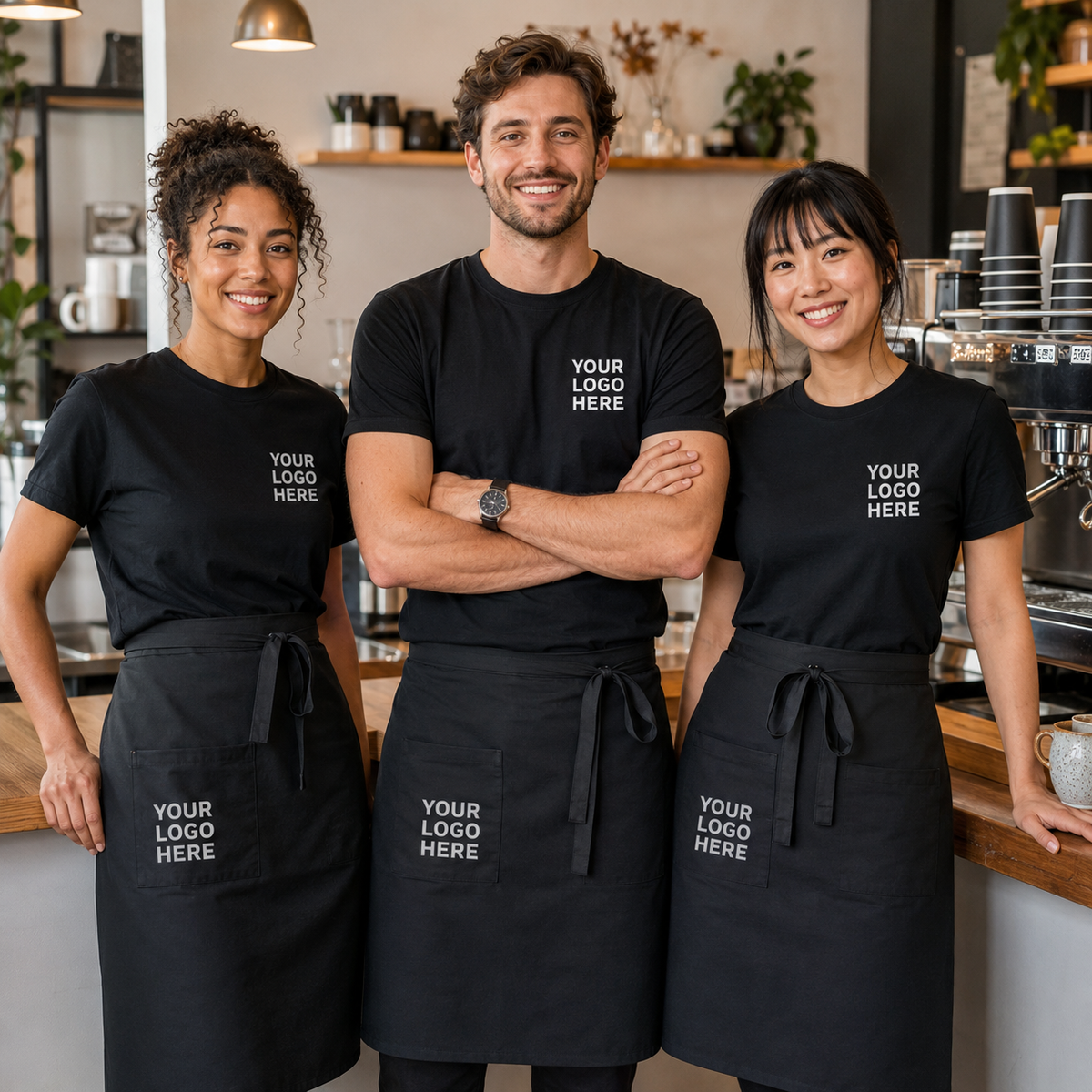 Café Starter — 1 Barista Apron & 1 T-Shirt (Team of 3)