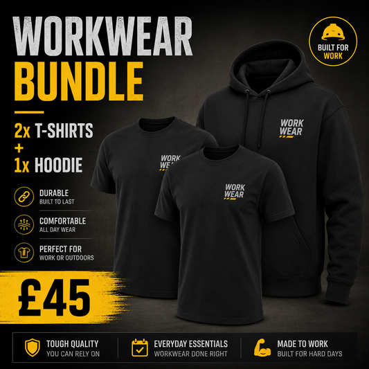 Custom Workwear Bundle – 2 T-Shirts & 1 Hoodie