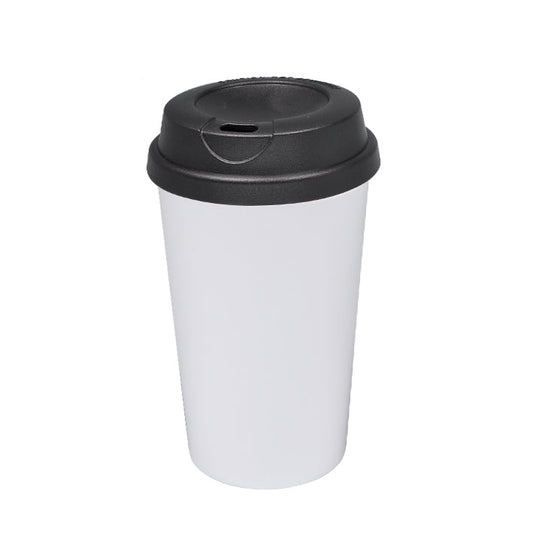 380ml Polymer Travel Mug - White / Black Lid